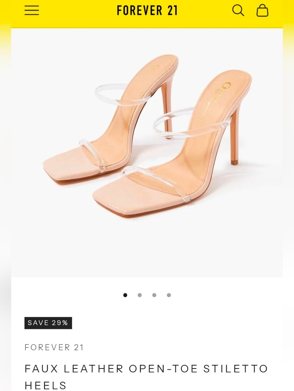 OLIVIA JAYMES/Forever 21 Transparent Strap Nude Block Heel Sandals Size 6